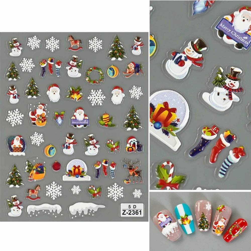 Christmas Embossed Nail Decals