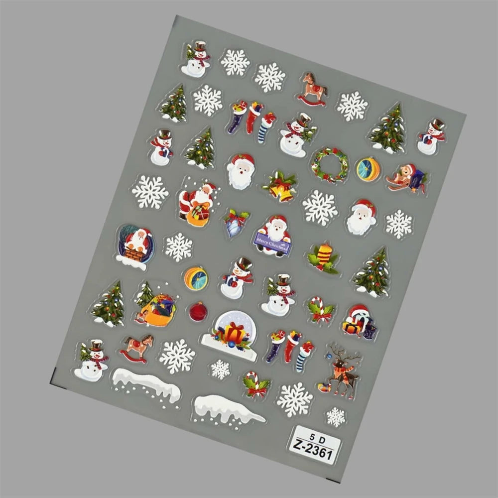 Christmas Embossed Nail Decals