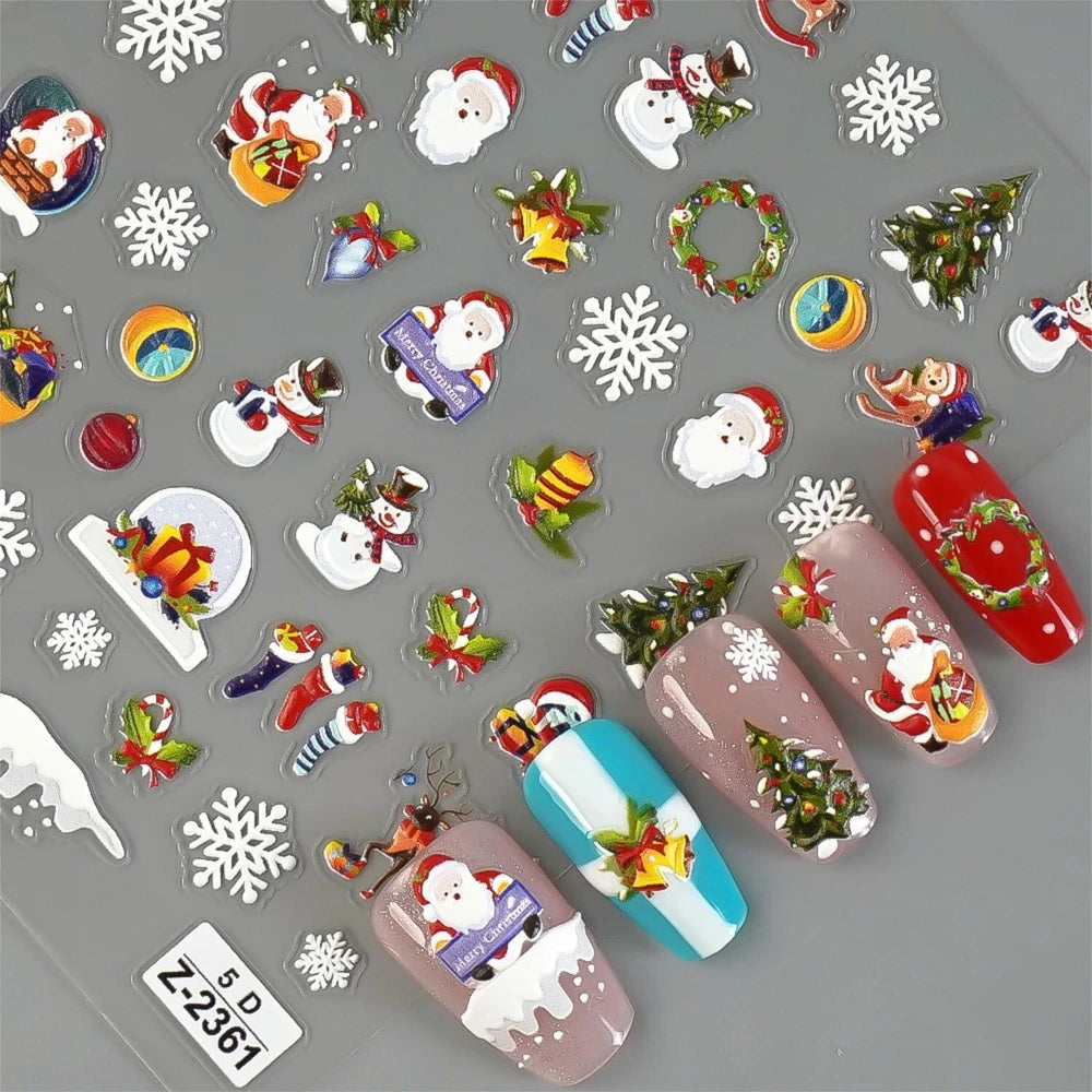 Christmas Embossed Nail Decals