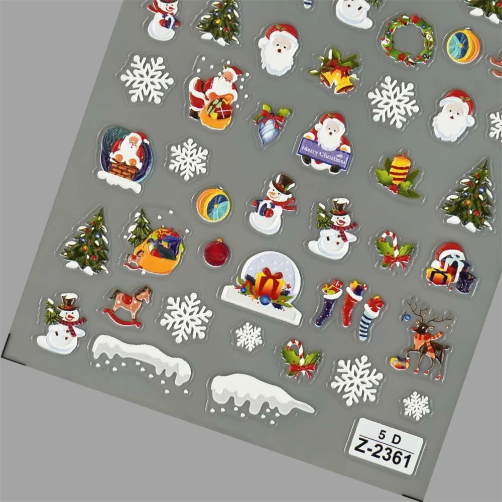 Christmas Embossed Nail Decals