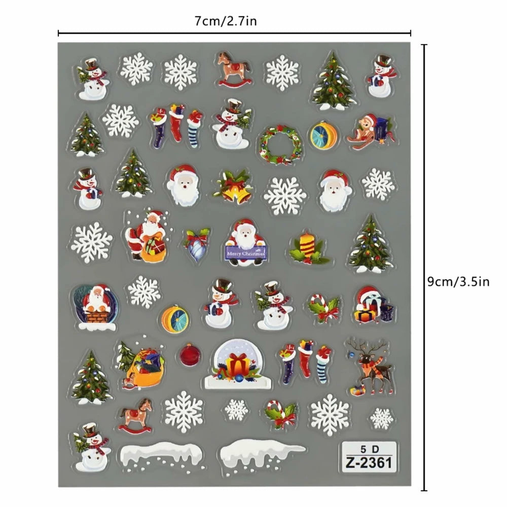 Christmas Embossed Nail Decals