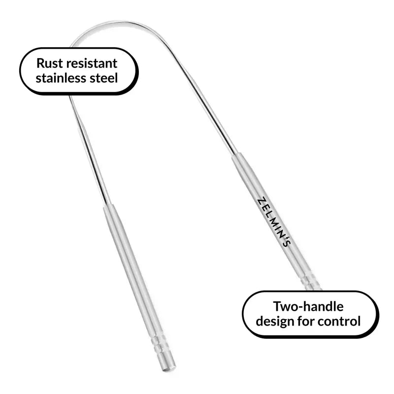 Zelmin's Minty Mouth Stainless Steel Tongue Scraper