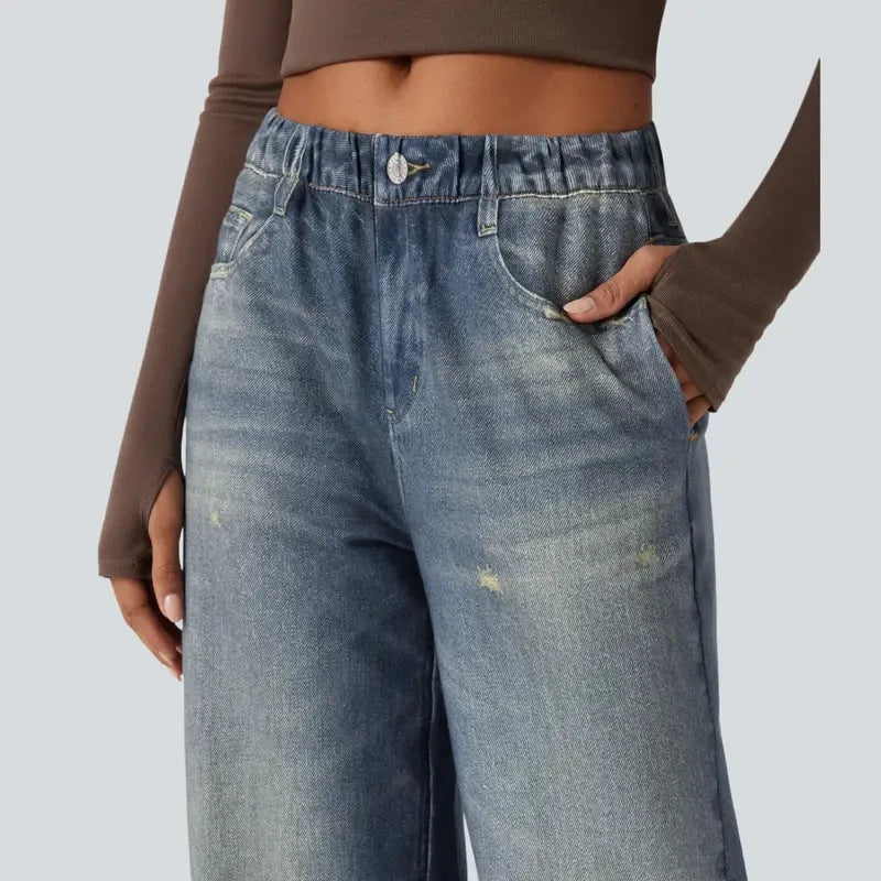 Denim Print French Terry Sweatpants
