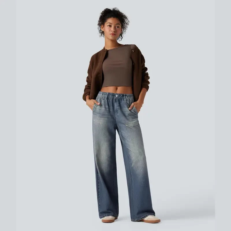 Denim Print French Terry Sweatpants