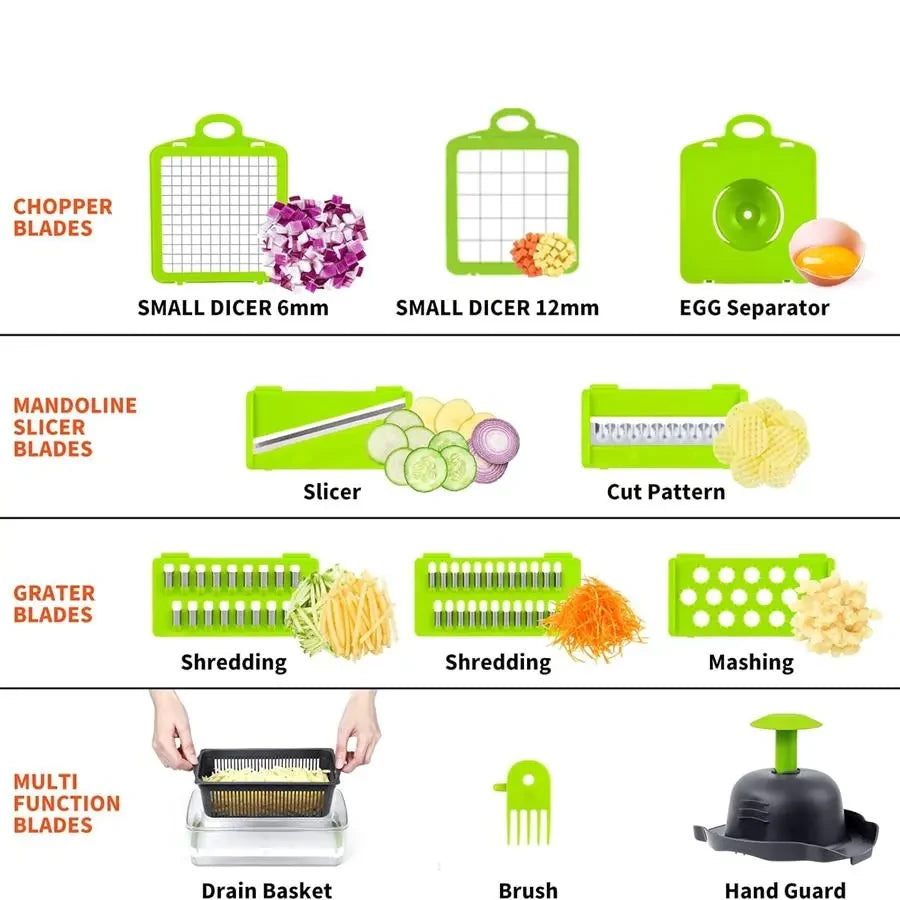 Multifunctional Vegetable Chopper and Slicer Set