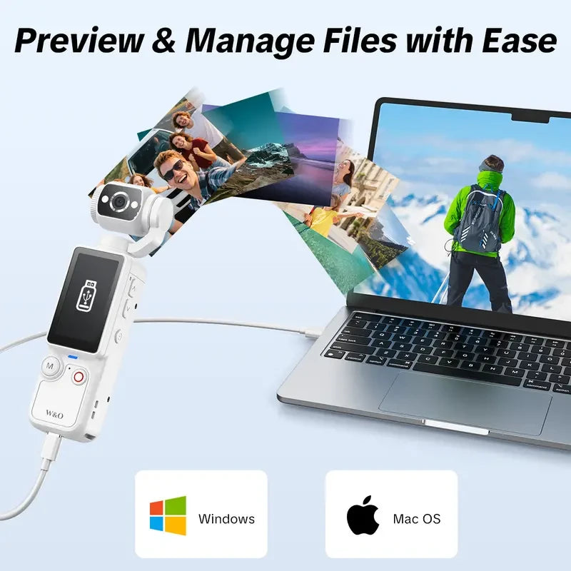 Portable Handheld Rotating Lens Camcorder