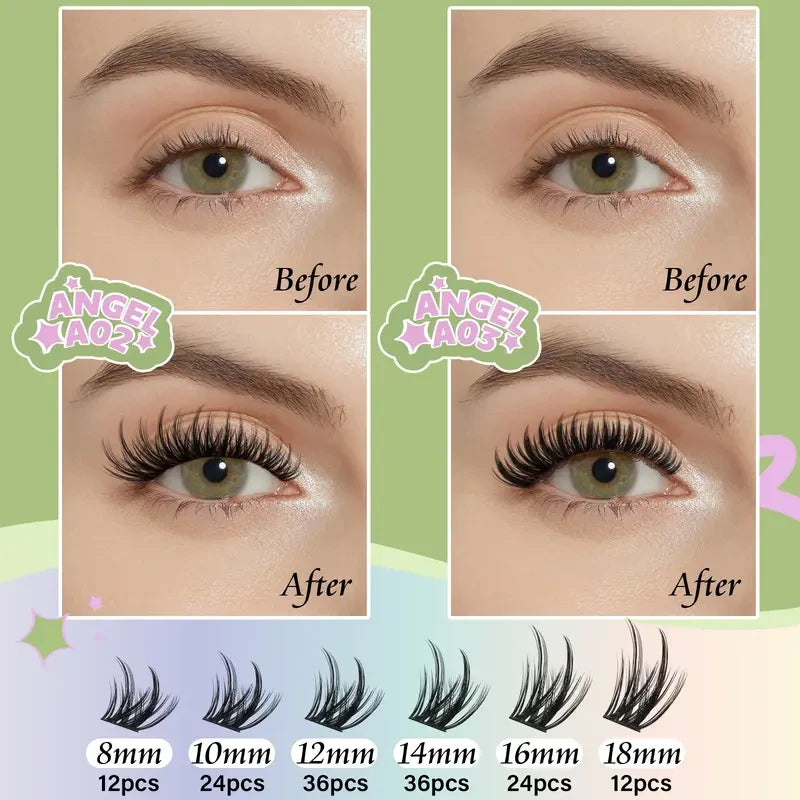 Natural Wispy Cluster Lash Kit
