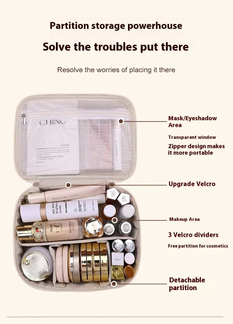 Large Capacity PU Leather Makeup Bag