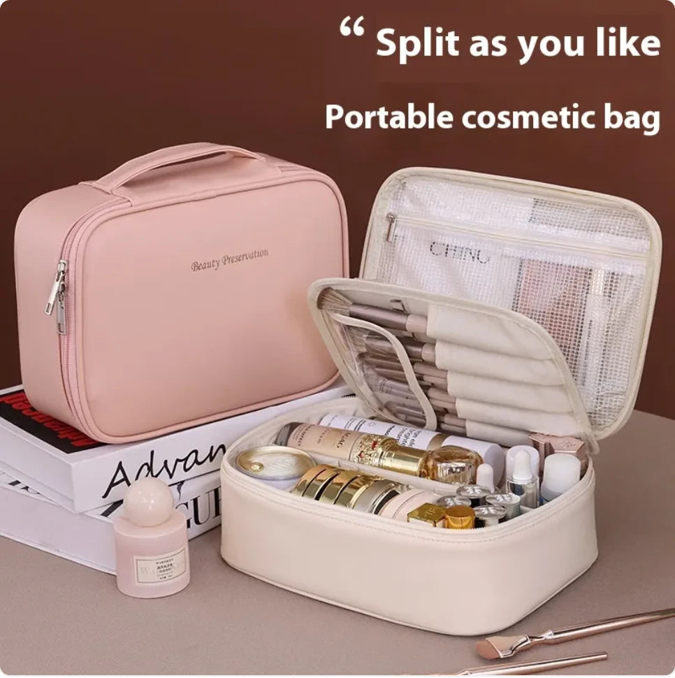 Large Capacity PU Leather Makeup Bag