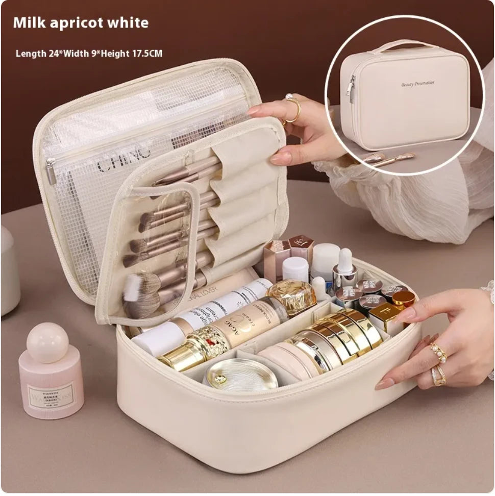 Large Capacity PU Leather Makeup Bag