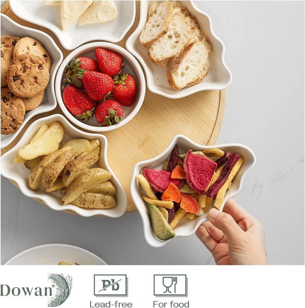 Rotatable Ceramic Snack Serving Tray