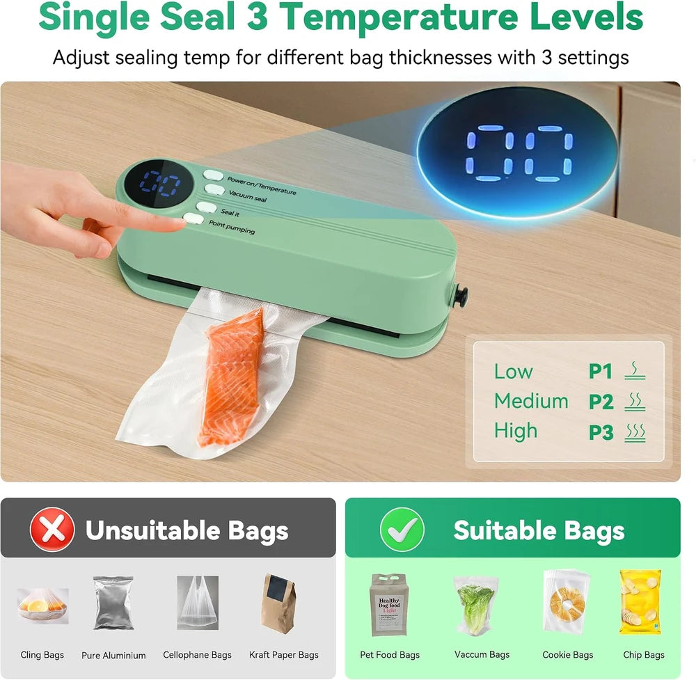 Portable Cordless Food Vacuum Sealer