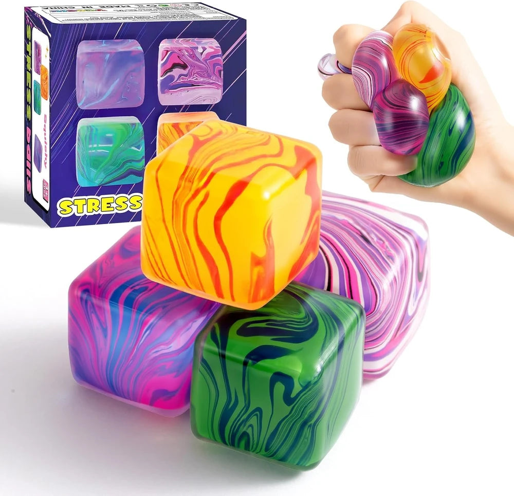 Textured Squishy Fidget Stress Cube