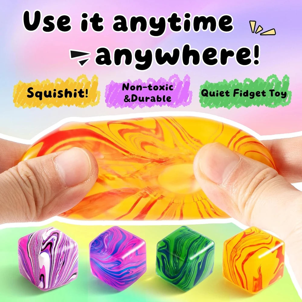 Textured Squishy Fidget Stress Cube