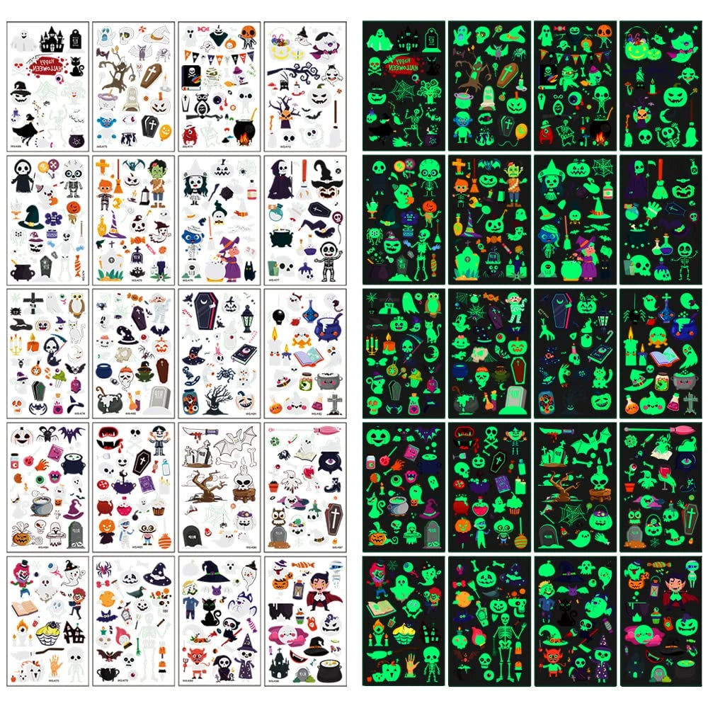 Luminous Halloween Temporary Tattoos