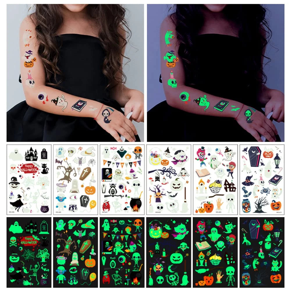 Luminous Halloween Temporary Tattoos