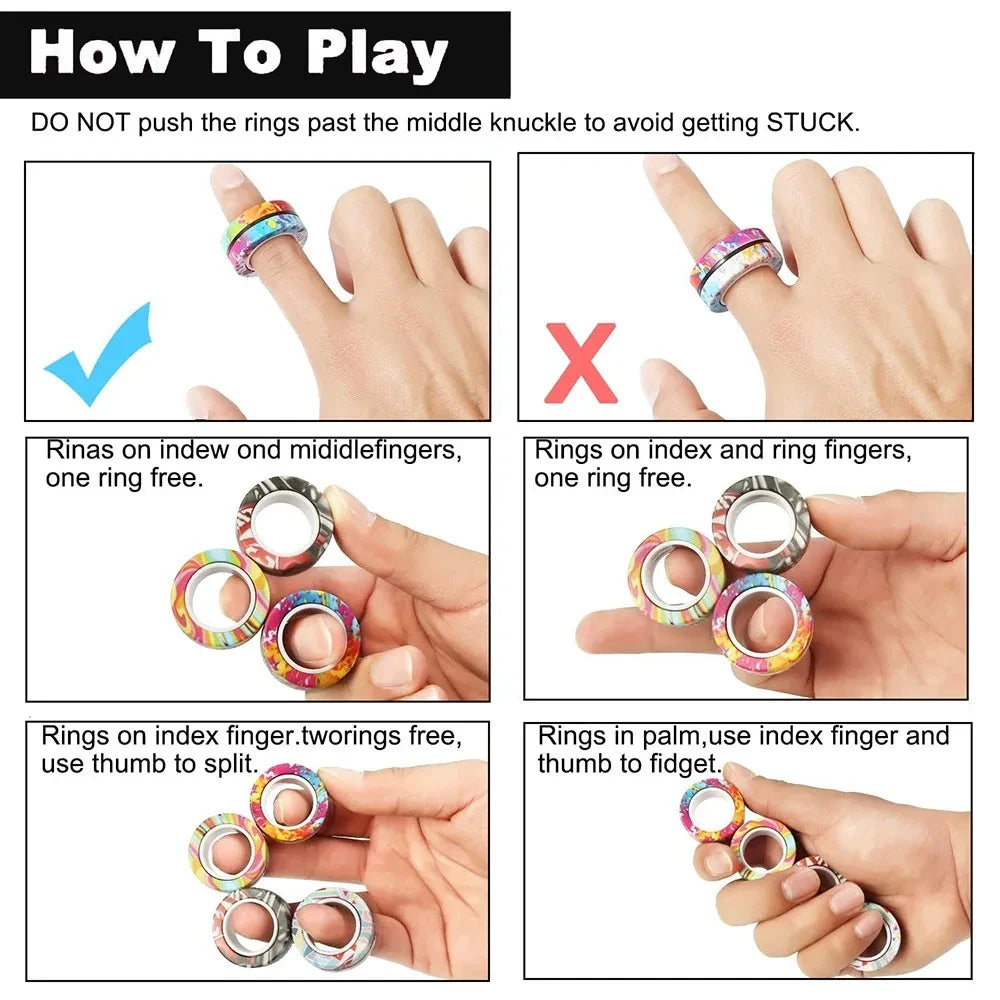 Magnetic Fidget Ring Set