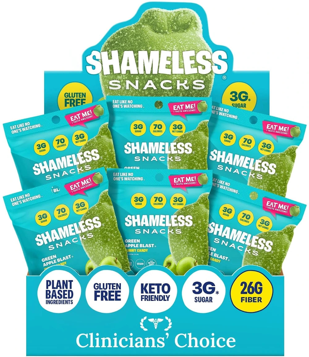 Shameless Snacks Green Apple Blast Sour Gummy Candy