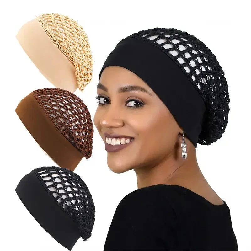 Stretchy Wide-Edge Sleeping Cap Set