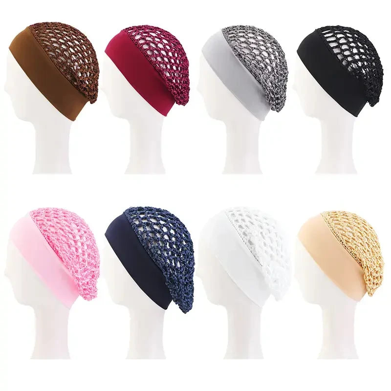 Stretchy Wide-Edge Sleeping Cap Set