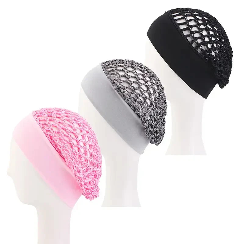 Stretchy Wide-Edge Sleeping Cap Set
