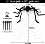 Giant Spider Web Halloween Decoration Set