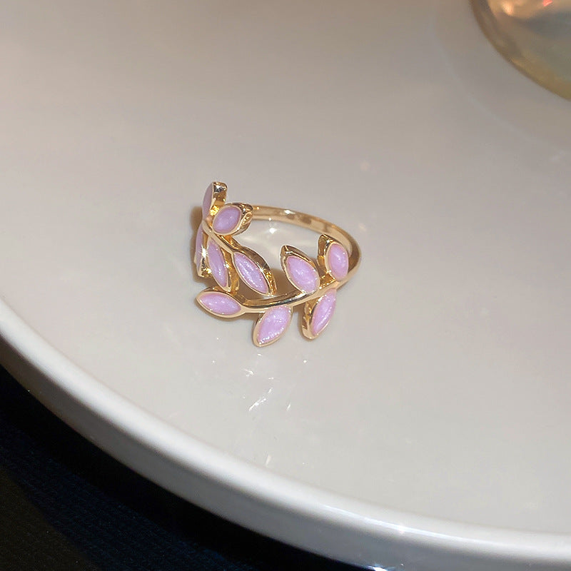 Korean Dripping Leaf Design Oil Ring