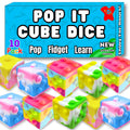 Pop Its Bulk 10 Pack Fidget Cubes - Kids Party Favors & Fidget Toys Bulk For Kids - Birthday Favors For Kids & Party Favors For Kids 3-5 - Prizes For Kids - Pop It Fidget Toys - Gifts for Boys & Girls