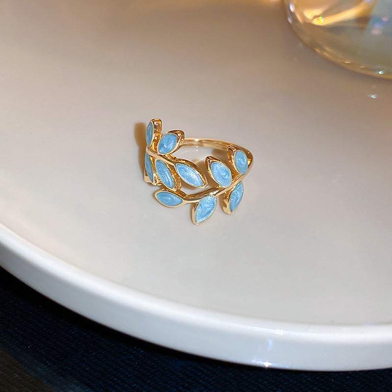 Korean Dripping Leaf Design Oil Ring